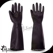 SRSAFETY schwarz chemische Reinigung Neopren Handschuhe mit langen Manschette Sicherheitshandschuh